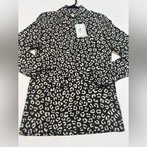 NWT LuLaRoe Penelope Medium Black and Cream Leopard High Neck